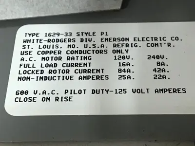 Used WHITE RODGERS 1629-33/P1 Temperature Controls Michigan US | Ideal Machinery #1277113