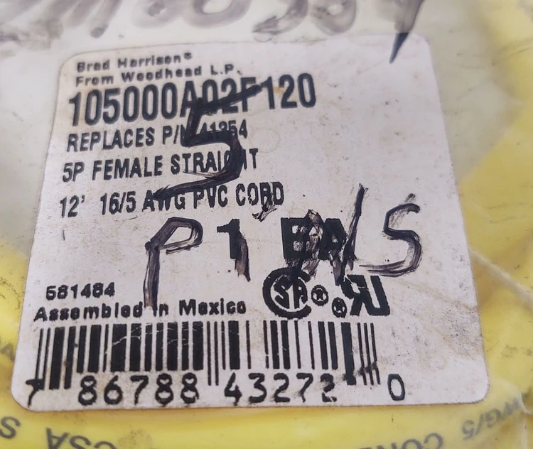 New | in-Stock Woodhead 105000A02F120 Cable & Wire Kentucky US | Edwards Industrial Repair #974993