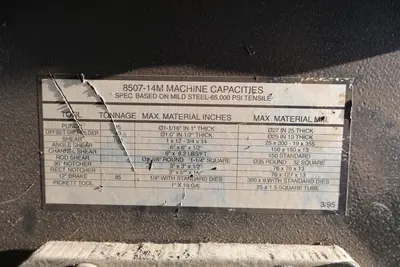 1999 SCOTCHMAN INDUSTRIES FI-8507-14M Ironworkers | MD Equipment Services LLC (15)