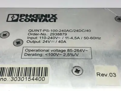 Used Phoenix Contact QUINT-PS-100-240AC/24DC/40 DIN Rail Power Supplies Michigan US | Maverick Industrial Sales #1493855