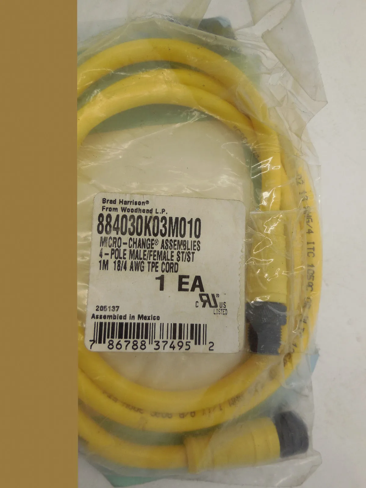 NEW BRAD HARRISON 884030K03M010 CORDSET