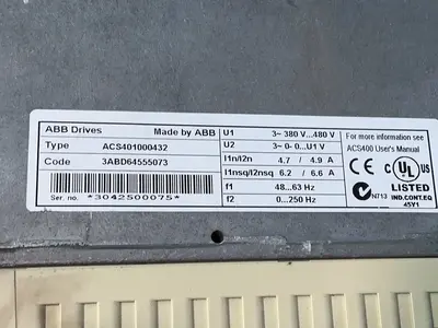 Used ABB ACS401000432 Variable Speed Drives Ohio US | HGR 24 #1406024