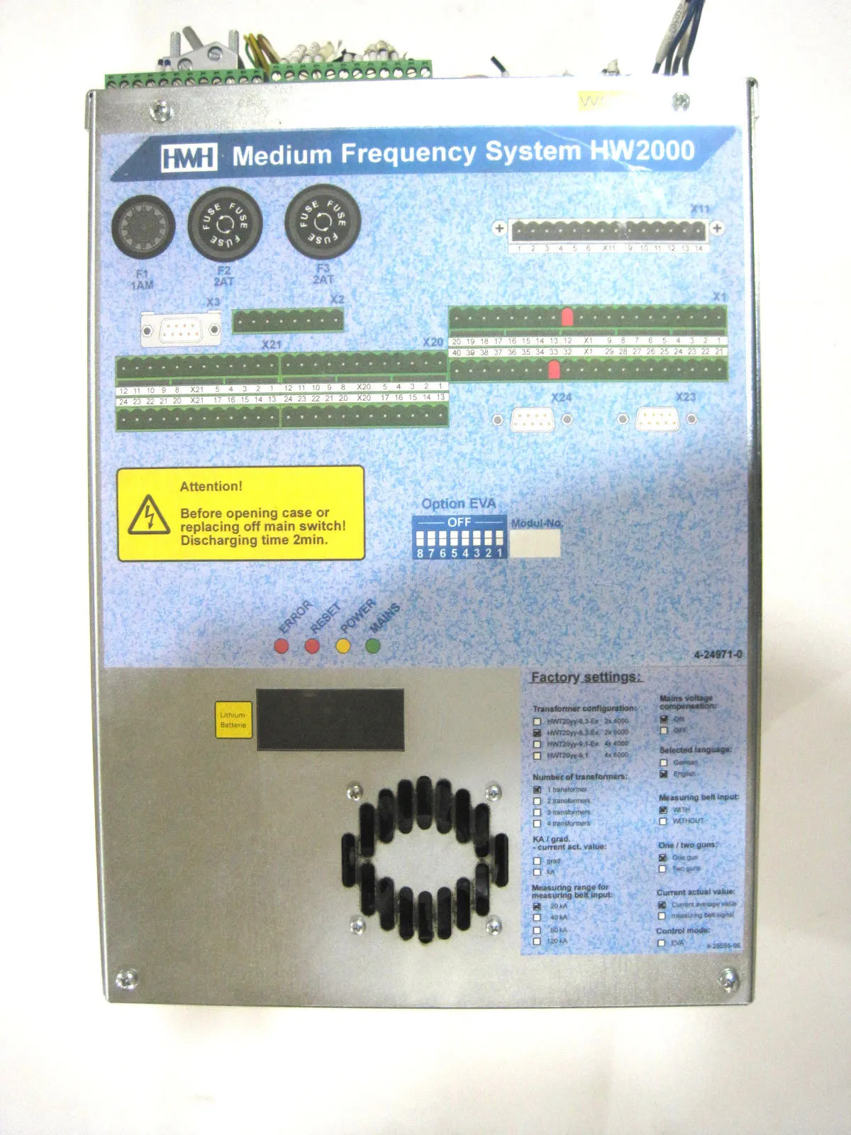 HWH HW12206 MEDIUM FREQUENCY SYSTEM HW2000