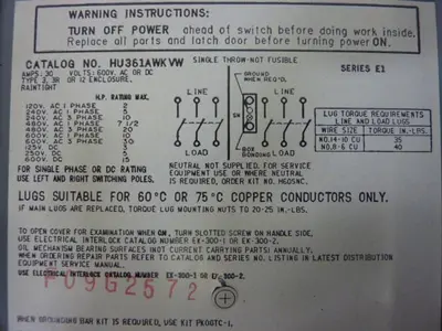 USED SQUARE D HU361AWKVW