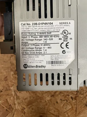 Allen Bradley Powerflex 40 22B-D1P4N104 Ser A 3 Phase Drive LOC-2D