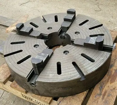 31-1/2" Diameter Cast Iron 4-Jaw Chuck w/8" Thru Hole, 4-Hole Mnt, Lathe/Set-up