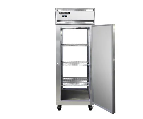 Continental 1RENPT 28 1/2" One Section Pass Thru Refrigerator, (2) Right Hinge Solid Doors, 115v