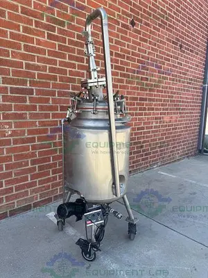 USED LETSCH 260 LITER JACKETED STAINLESS STEEL REACTOR W/ 3/4 HP BOTTOM MIXER