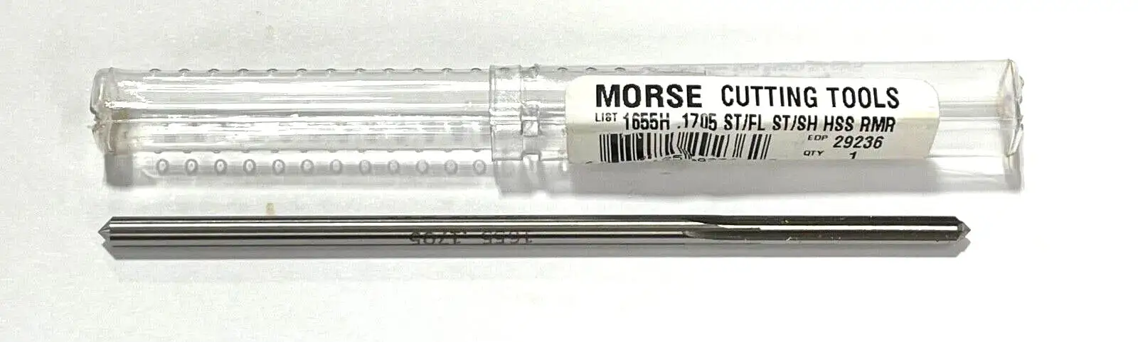Morse .1705 HSS Chucking Reamer Straight Shank Straight Flute USA Made 29236