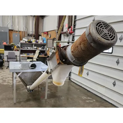 Used 3" Flexicon Flexible Screw Incline Conveyor w/ Hopper