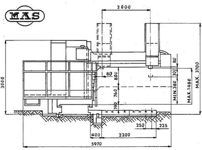 USED MAS TOS VSP 50 CNC ISO 40 - X:11750 MM
