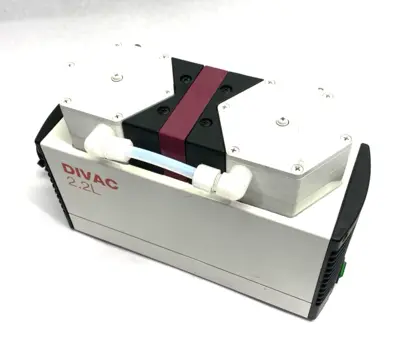 USED LEYBOLD DIVAC 2.2L DUAL-STAGE DRY COMPRESSING DIAPHRAGM VACUUM PUMP
