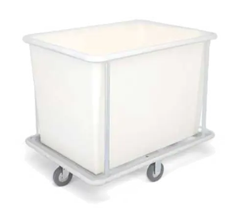 Forbes Industries Laundry Cart w/ (16) Bushel Capacity & Black Vinyl Bumper - Plastic Tub, Steel Frame (1181-B)