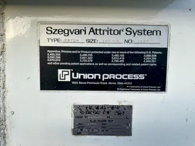 USED 1985 SZEGVARI ATTRITOR BATCH 100-S