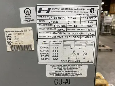 USED BEAVER TVR75S-H34A