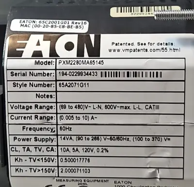 Eaton PXM2280MA65145 Power Metter PXM 2000 (BIN411)