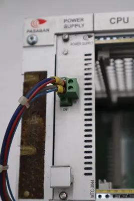 PASABAN PLC RACK WITH POWER SUPPLY CARD MODEL MTC-3044 STOCK 4836-A