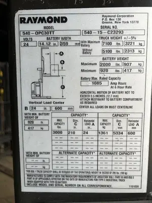 Used RAYMOND 540OPC30TT Misc Forklifts Illinois US | Somerset Equipment Sales #1543012