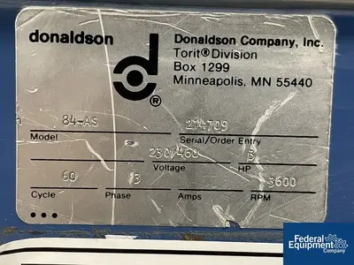 USED Donaldson Torit 150 Sq Ft Torit Dust Collector, Model 84-AS