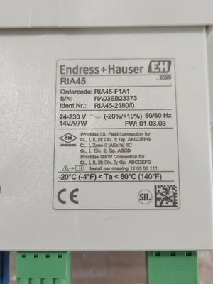NEW Endress + Hauser RIA45-F1A1