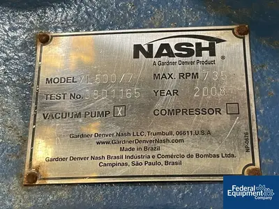 USED Nash 125 HP Nash Vacuum Pump, Model XL500/7