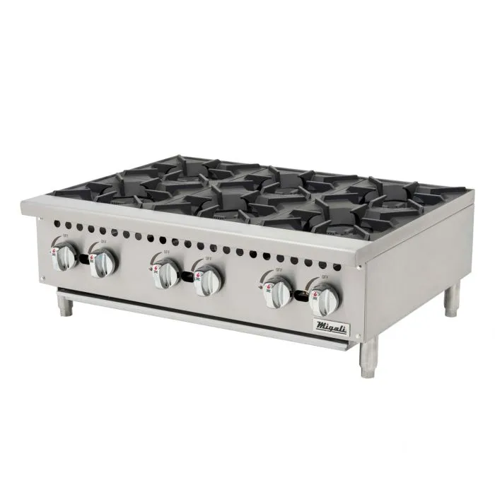 Migali C-HP-6-3636"- 6 Burner Countertop Hot Plate