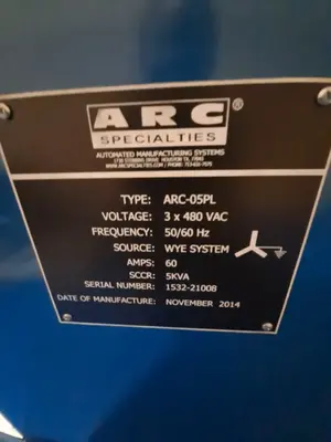 Used 2014 ARC SPECIALTIES ARC05PL Arc Welders Ohio US | HGR 24 #1411926
