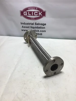 Motion Industries 18″ X 1 1/2″ Stainless Braided Hose Assemble; Flex Pipe -NOS