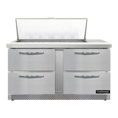 Continental D60N18M-FB-D 60" Designer Line Sandwich/salad Prep Table W/ Refrigerated Base, 115v