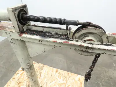 Hand Crank Post Mount Jib Crane, Ball Screw Winch, 36" Clearance, 9" Travel