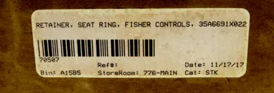 NEW FISHER EMERSON 35A6691X022 SEAT RING RETAINER