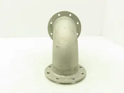 90° Elbow Pipe Fitting 4" Flanged Aluminum 8-Bolt