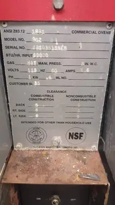 VULCAN STACKED CONVECTION OVEN