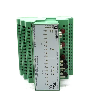 USED PHOENIX CONTACT IBS-STME-24-BK-DIO 8/8/3-T INTERBUS IO MODULE