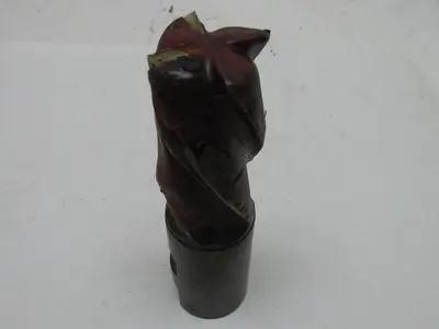Putnam M3-2 2" Left Hand 4 Fute HSS 4" Cut End Mill 2" Straight Shank 7-3/4" OAL
