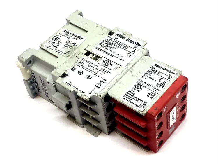 Used ALLEN BRADLEY SAFETY CONTACTOR 9A 3P 24VDC COIL 0NO 5NC AUX SER. A PLC Contactors | Maverick Industrial Sales #1098851