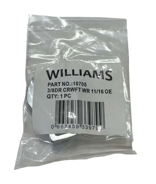 Williams 3/8" Drive 11/16" Open-End Crowfoot Wrench 10705