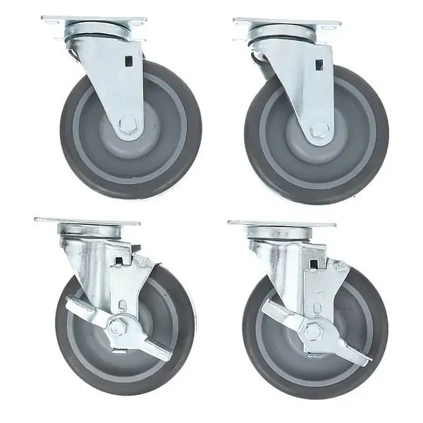 Component Hardware Medium Duty  5" Swivel Casters, 2-3/8" x