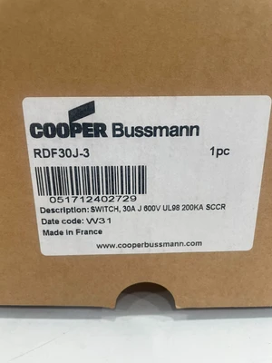 NEW COOPER BUSSMANN RDF30J-3 DISCONNECT SWITCH RDF30J