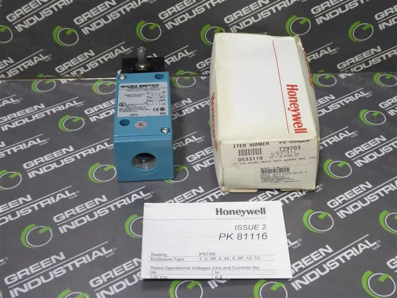 Micro Switch / Honeywell L8P7L Heavy Duty Limit Switch New NIB