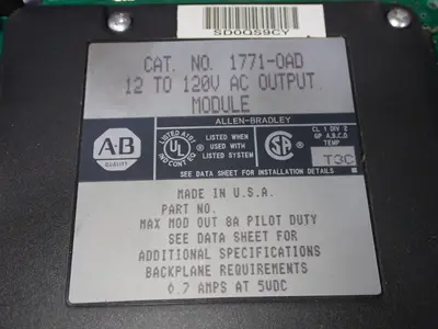 Used ALLEN BRADLEY 1771OAD PLC Input & Output Ohio US | HGR 24 #785521