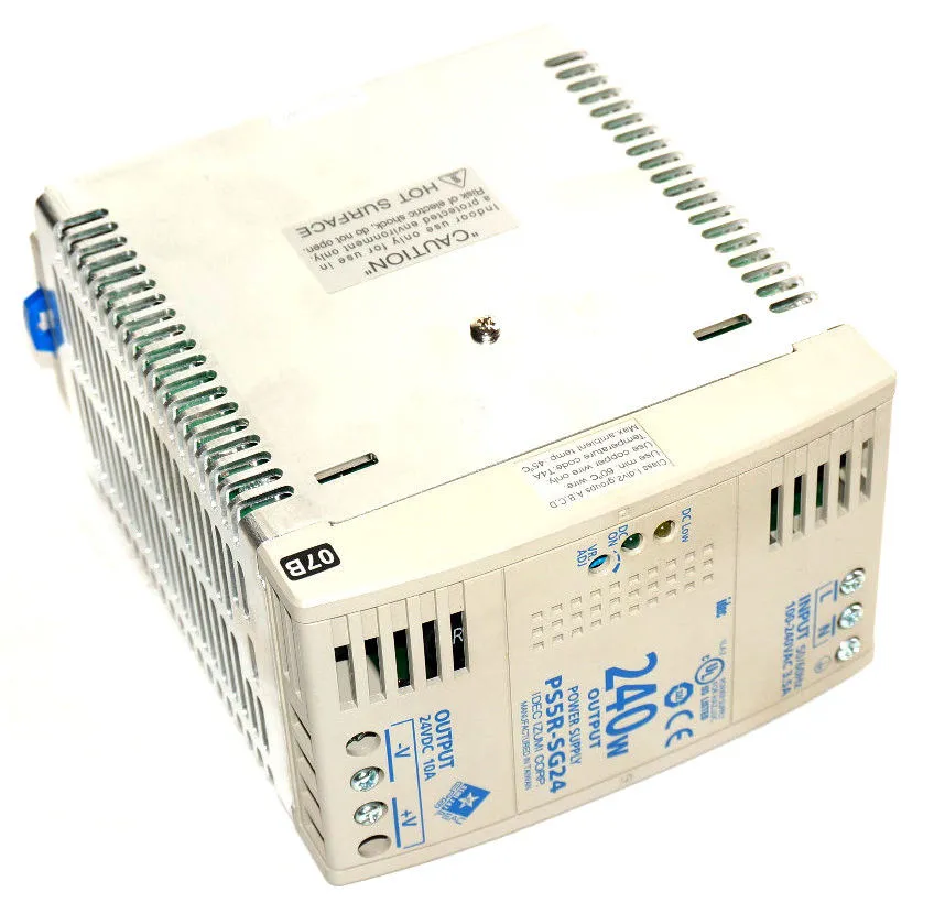 USED IDEC IZUMI PS5R-SG24 POWER SUPPLY MODULE 240W, 50/60HZ, 100-240VAC, PS5RSG24