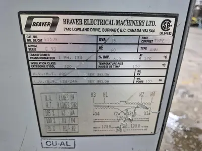 USED BEAVER ELECTRICAL MACHINERY 5153K