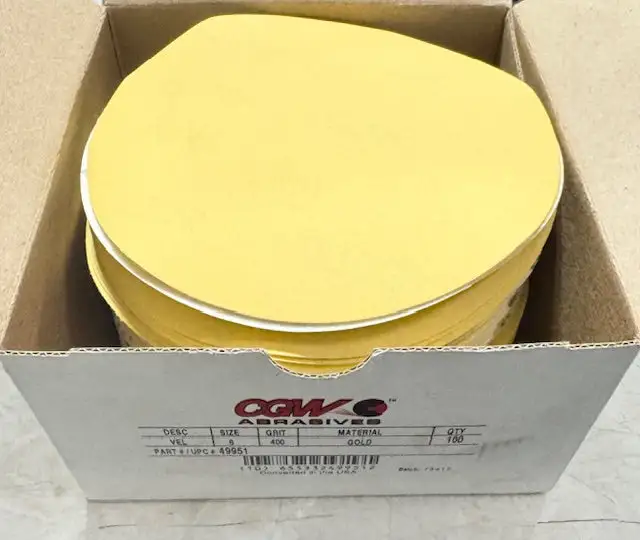 CGW 6" PSA Sanding Discs 400 Grit Gold Aluminum Oxide 100 Pack