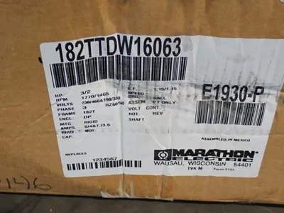 Used MARATHON MOTORS 182TTDW16063 Motors (misc) Ohio US | HGR 24 #912606