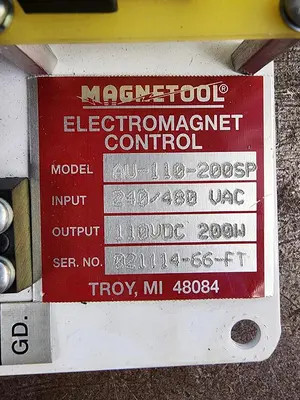 Used MAGNETOOL AU-110-200SP Electrical Controls Michigan US | Midwest Press and Automation #1334586