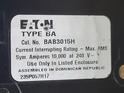 Used EATON BAB3015H Switchgears British Columbia CA | Lenmark #239187