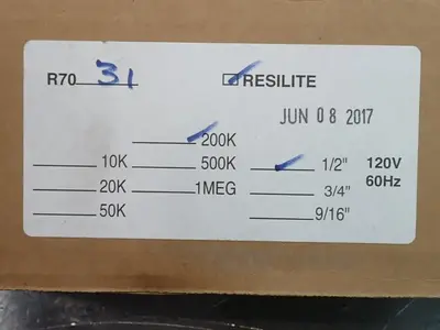 New | in-Stock RESILITE R7031 Lighting | HGR 24 #737346
