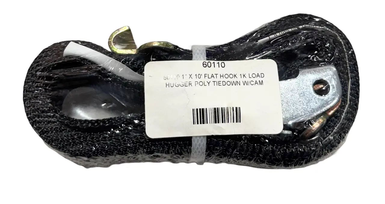 Lift-All 1" x 10' Flat Hook Tiedown, Cam Strap 1K Load