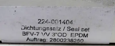 NEW TUCHENHAGEN 224-001404 SEAL SET BFV-7 VV 3"OD EPDM 224001404